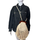 PRE-OWNED - Zara Ivory Crochet Fringe Handbag