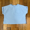 PRE-OWNED - Zara Light Blue Short Sleeve Rolled Cuff Crew Neck T-Shirt - Size 6 to 9 Months Style and Give Luxury Secondhand Shopping 