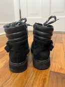 PRE-OWNED - Aquatalia Suede Black Moto Boot Size 5.5