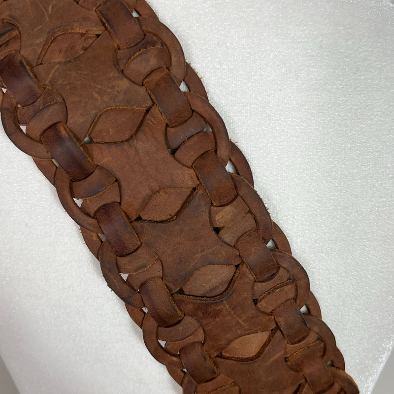 PRE-OWNED - Braided Genuine Leather Belt