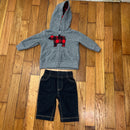 PRE-OWNED - Carter's Grey Zip-Up Hooded Buffalo Sweatshirt and Joggers 3 Months Style and Give Secondhand Shopping for Good 
