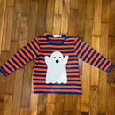 PRE-OWNED - Toby Tiger Halloween Ghost Applique Long Sleeve Crewneck T-Shirt Size 3/4Y Style and Give Secondhand Shopping