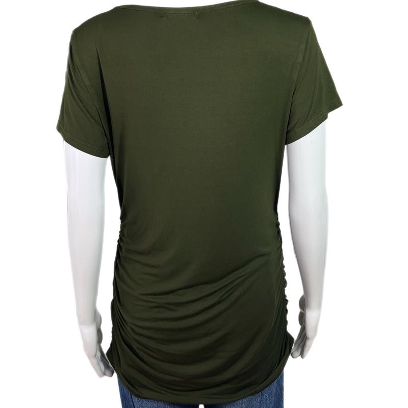 PRE-OWNED - Smallshow Maternity Olive Short Sleeve T-Shirt