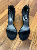 PRE-OWNED- Stuart Weitzman Black Suede Sandal size 7 style and give