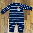 PRE-OWNED - Carter's Striped Long Sleeve with Tiger Accent Romper 6 Months Second hand Shopping Style and Give