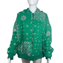 PRE-OWNED -edikted Green Bandana Zip Up Hoodie Size M/L Style and Give 