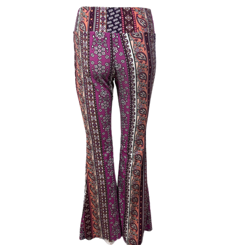 PRE-OWNED - No Boundaries Juniors Purple Boho Striped Flare Pant