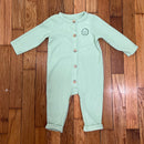 PRE-OWNED - Cat & Jack Green Waffle Knit Long Sleeve Button-up Onesie 6 to 9 Months Style and Give Secondhand Shopping