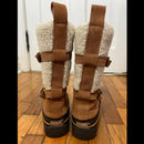 PRE-OWNED - KHOMBU Insulated Waterproof Brown Faux Fur with Real Leather Trim Boots