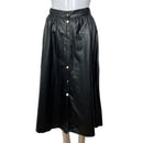PRE-OWNED - Zara Black Faux Leather Midi Skirt Size Small Style and Give Luxury Resale Fashion Shopping
