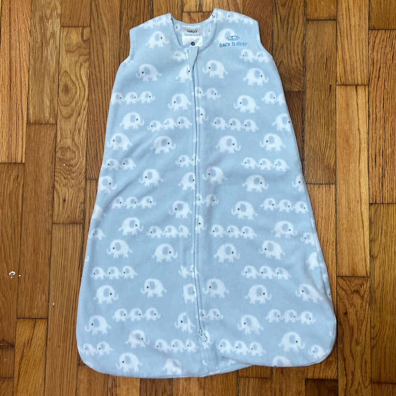 PRE-OWNED - Halo SleepSac Back on Best with Elephant Pattern Size Small