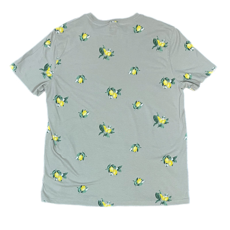 PRE-OWNED -  Old Navy Khaki Lemon Floral Short Sleeve T-Shirt