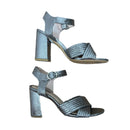 PRE-OWNED - TOPSHOP RADIANT Metallic Silver Sandals Size 37