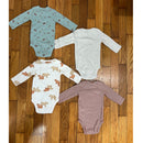 PRE-OWNED - Carter's Child of Mine Set of 4 Long Sleeve Bodysuits Size 0-3 Months