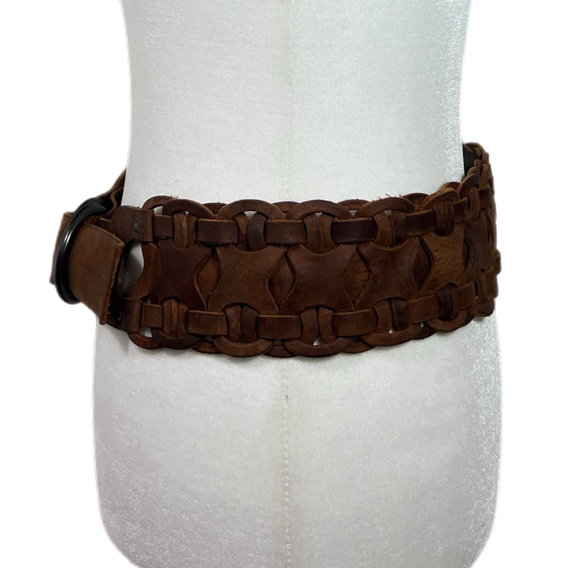 PRE-OWNED - Braided Genuine Leather Belt