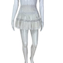 PRE-OWNED - Charo Ruiz White Greta Lace Trimmed Mini Skirt Size XS Style and Give Luxury Fashion for Less
