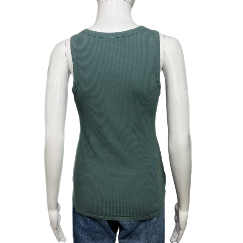 PRE-OWNED - Nine West Essentials Green Ribbed Tank Top