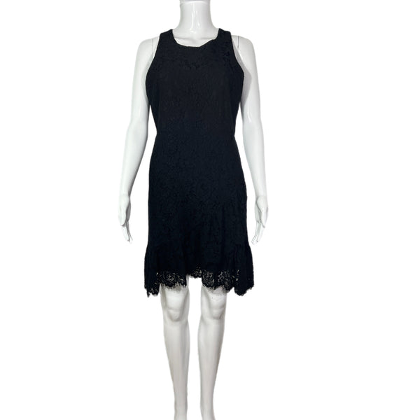 PRE-OWNED - Banana Republic Black Lace Sleeveless Crewneck Dress with Ruffle Detail Style and Give - Preloved Shopping 