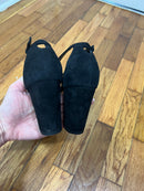 PRE-OWNED- Stuart Weitzman Black Suede Sandal