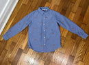 PRE-OWNED - Janie and Jack Boys Blue Embroidered Tiger Long Sleeve Shirt Size 8 Style and Give Secondhand shopping 