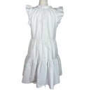 PRE-OWNED -  a Loves a Split V-Neck Ruffle Cap Sleeve Tiered Poplin Mini Dress