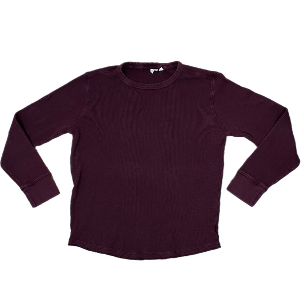 Gap Waffle Burgundy Long Sleeve T-Shirt Pre-owned size Medium