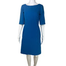 PRE-OWNED - TAHARI Blue Sheath Short Sleeve Knee Length Dress Style and Give Secondhand Resale Shopping
