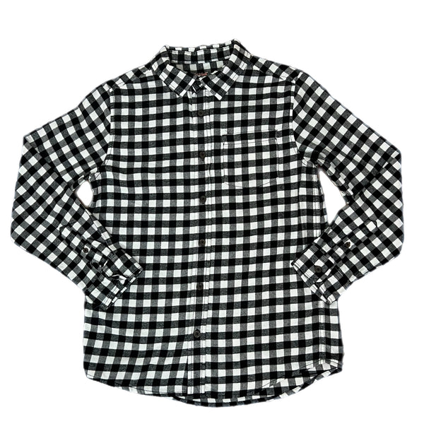 Cat & Jack Plaid Gingham Black Long Sleeve Shirt  Preowned 