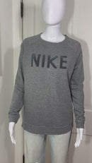 PRE-OWNED - Nike Grey Raised Logo Sweatshirt - Size Small