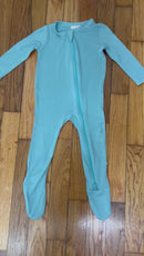 PRE-OWNED - Kyte Blue Long Sleeve Footed Onesie Size 6 to 12 Months