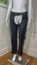 PRE-OWNED - Harley-Davidson Women's Black Leather Chaps Size Small