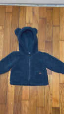 PRE-OWNED - 7 for All Mankind Navy Hooded Fleece Jacket Size 0 to 3 Months