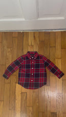 PRE-OWNED - Janie and Jack Red Plaid Button Down Shirt Size 12 to 18 Months