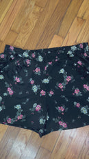 PRE-OWNED - Maurices Black Floral Print with Tassel Detail Shorts Size 1