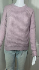 PRE-OWNED - Rebecca Taylor Lavender Waffle Wool Cashmere Blend Crewneck Sweater