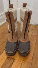 PRE-OWNED - KHOMBU Insulated Waterproof Brown Faux Fur with Real Leather Trim Boots