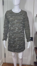 PRE-OWNED - OLIVACEOUS Green Camouflage Mini Dress Size Medium