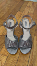 PRE-OWNED - TOPSHOP RADIANT Metallic Silver Sandals Size 37