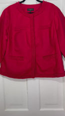 Pre-Owned - Talbots Red Linen Blend Three Quarter Sleeve Coat - Size 18W