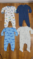 PRE-OWNED - Carter's Just One You Set of 4 Footed Onesies 6 Months