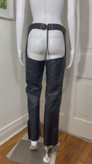 PRE-OWNED - Harley-Davidson Women's Black Leather Chaps Size Small