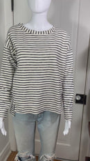 PRE- OWNED - Madewell Oversized Striped Bateau Neckline Long Sleeve Top Size XS