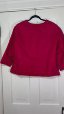 Pre-Owned - Talbots Red Linen Blend Three Quarter Sleeve Coat - Size 18W