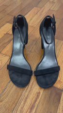 PRE-OWNED- Stuart Weitzman Black Suede Sandal