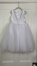 PRE-OWNED - David's Bridal Girls White Flower Girl or Communion Dress Size 7