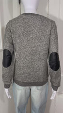 PRE-OWNED - The Fisher Project Grey Crewneck Sweatshirt with Leather Accents Size XS