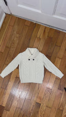 PRE-OWNED - Janie and Jack Ivory Cable Knit Sweater Size 18 to 24 Months