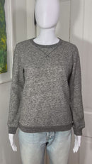 PRE-OWNED - The Fisher Project Grey Crewneck Sweatshirt with Leather Accents Size XS
