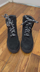 PRE-OWNED - Aquatalia Suede Black Moto Boot Size 5.5