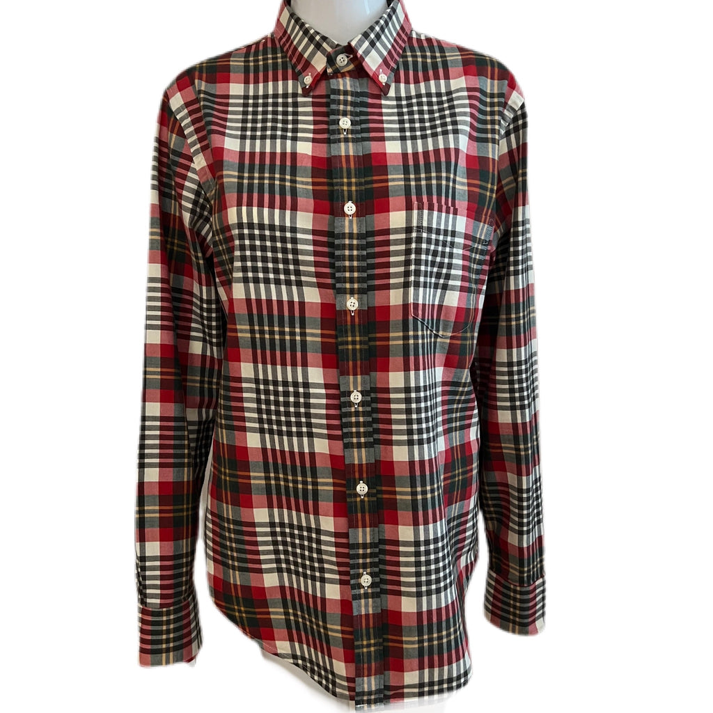 club monaco plaid dress Club Monaco Cross Back Plaid Multi Blue Midi Dress Size: 00